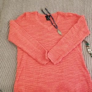 Coral V Neck Calvin Klein Sweater